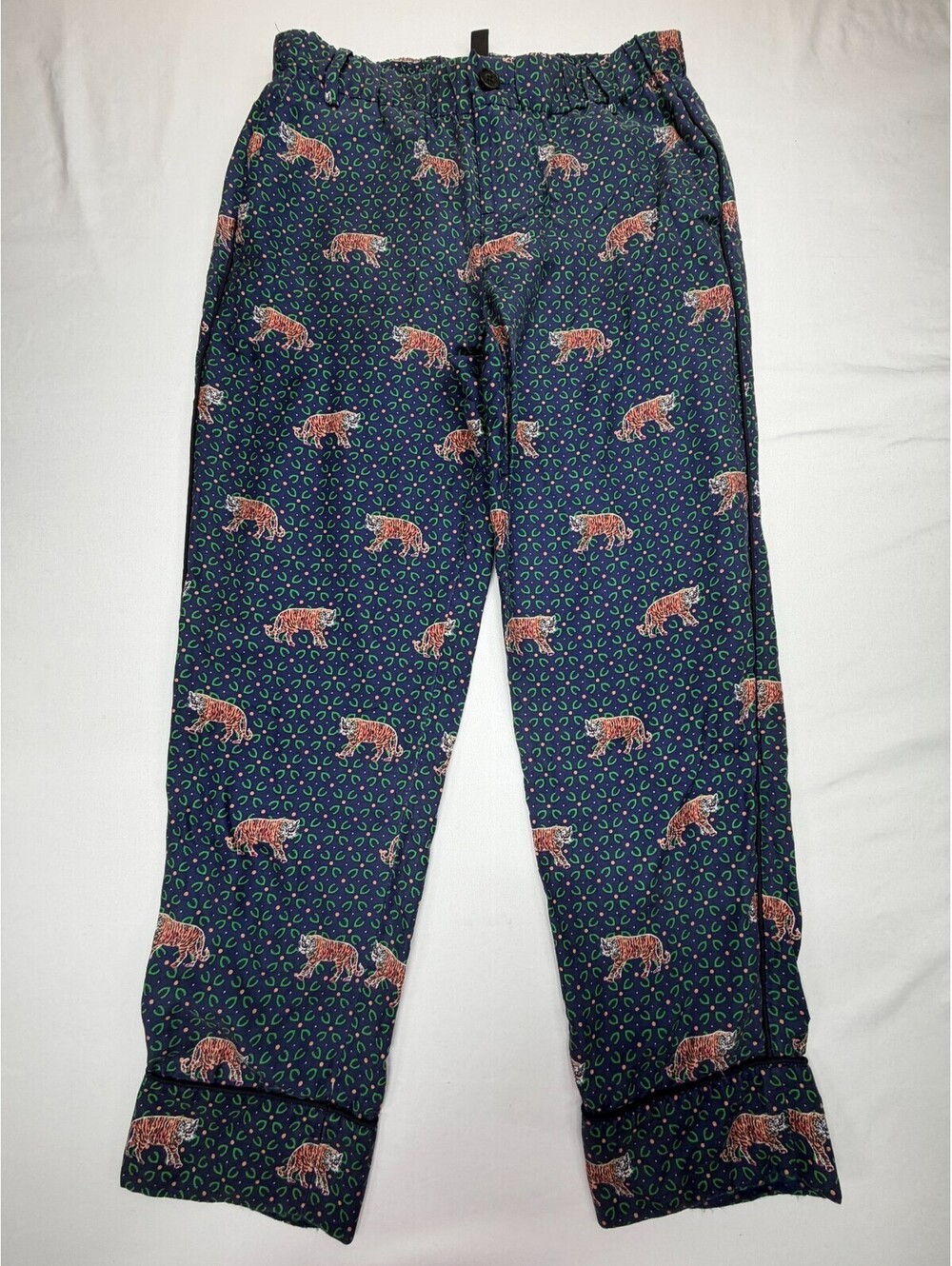 J Crew Women’s Pajama Pants Sleepwear Silk Animal Print Size 0 Multicolor